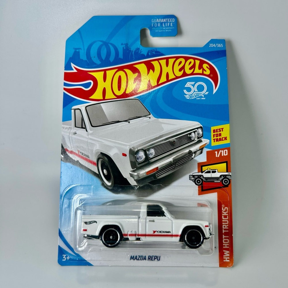 Hot Wheels HW Hot Trucks Mazda Repu White w/ ST8s NEW 2018 1/10 Yokahama 204/365